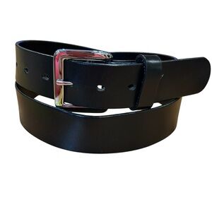Amish Made Silver Star Black Leather Mens Belt 38